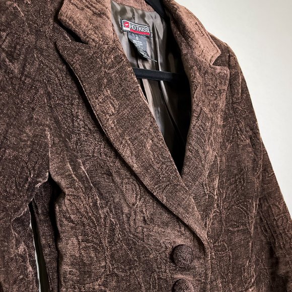 Hot Kiss Deep Brown Jacket With Texture and Pattern Size Small - Picture 4 of 11